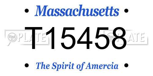 T15458 Massachusetts License Plate