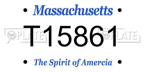 T15861 Massachusetts License Plate