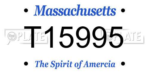 T15995 Massachusetts License Plate
