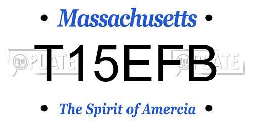 T15EFB Massachusetts License Plate