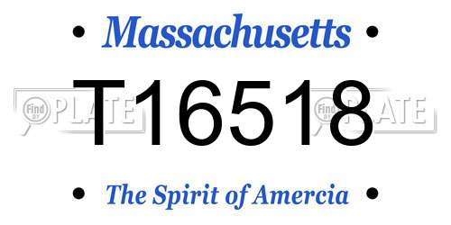 T16518 Massachusetts License Plate