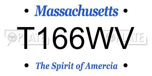 T166WV Massachusetts License Plate