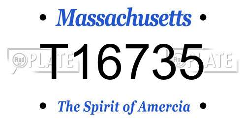T16735 Massachusetts License Plate