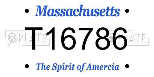 T16786 Massachusetts License Plate