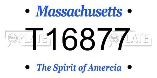 T16877 Massachusetts License Plate