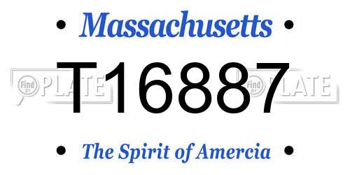 T16887 Massachusetts License Plate