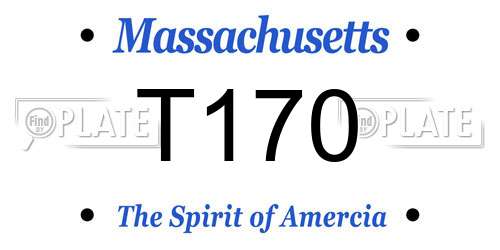 T170 Massachusetts License Plate