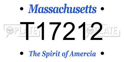 T17212 Massachusetts License Plate
