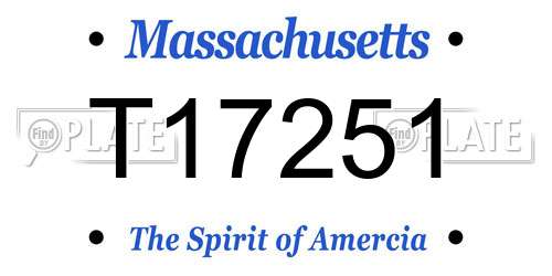 T17251 Massachusetts License Plate