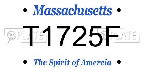 T1725F Massachusetts License Plate