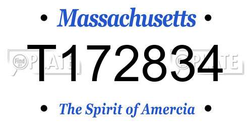 T172834 Massachusetts License Plate