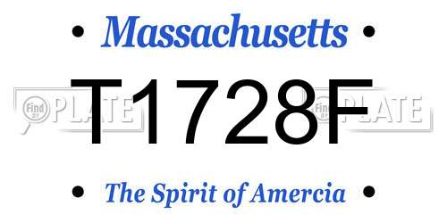 T1728F Massachusetts License Plate