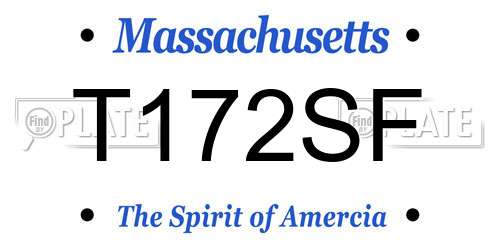 T172SF Massachusetts License Plate