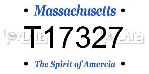 T17327 Massachusetts License Plate