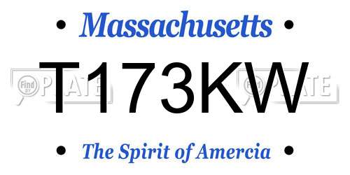 T173KW Massachusetts License Plate