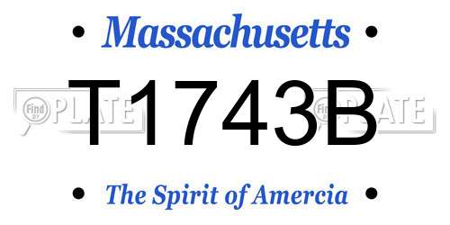 T1743B Massachusetts License Plate