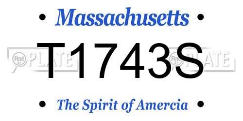 T1743S Massachusetts License Plate