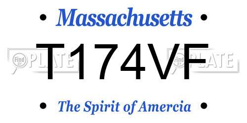 T174VF Massachusetts License Plate