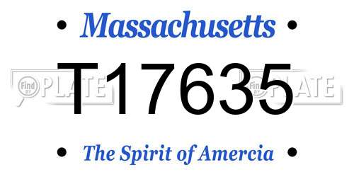 T17635 Massachusetts License Plate