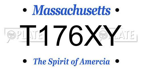 T176XY Massachusetts License Plate