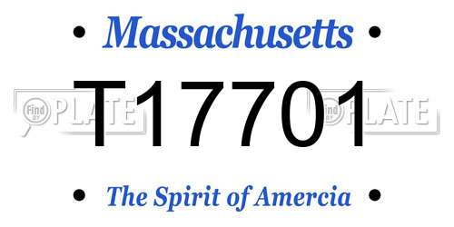 T17701 Massachusetts License Plate