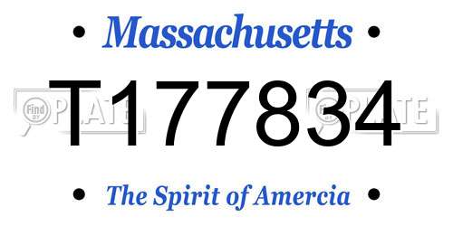 T177834 Massachusetts License Plate
