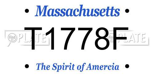 T1778F Massachusetts License Plate