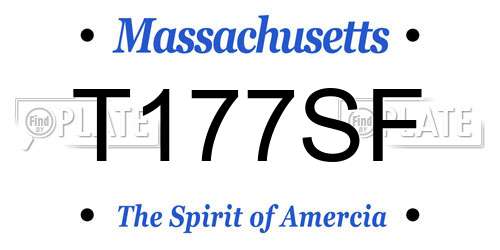 T177SF Massachusetts License Plate