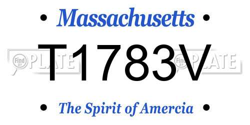 T1783V Massachusetts License Plate