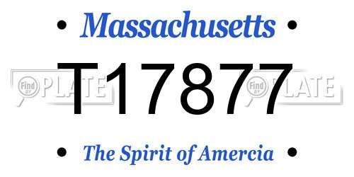 T17877 Massachusetts License Plate
