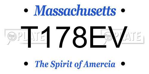 T178EV Massachusetts License Plate
