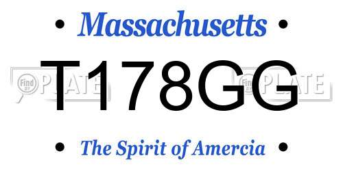 T178GG Massachusetts License Plate