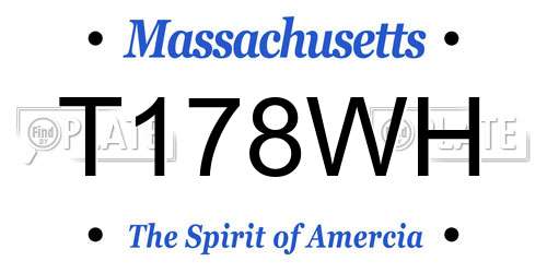 T178WH Massachusetts License Plate