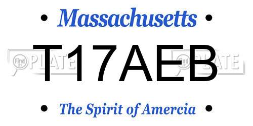 T17AEB Massachusetts License Plate