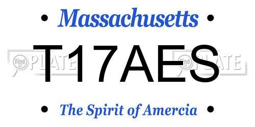 T17AES Massachusetts License Plate