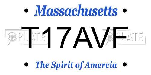 T17AVF Massachusetts License Plate