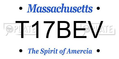 T17BEV Massachusetts License Plate