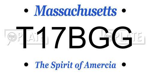 T17BGG Massachusetts License Plate