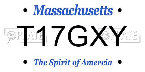 T17GXY Massachusetts License Plate