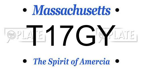 T17GY Massachusetts License Plate
