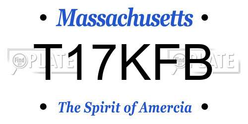 T17KFB Massachusetts License Plate