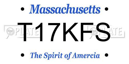 T17KFS Massachusetts License Plate