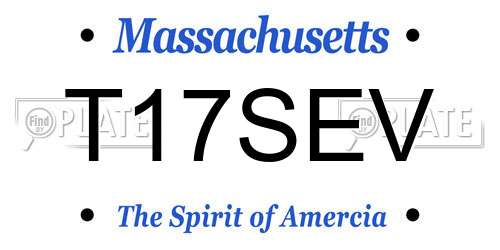 T17SEV Massachusetts License Plate