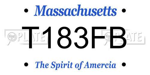 T183FB Massachusetts License Plate