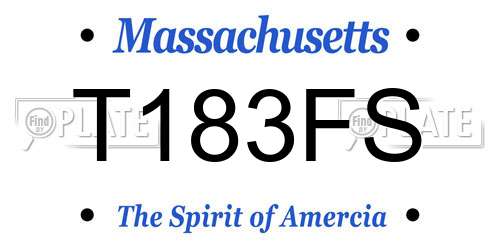 T183FS Massachusetts License Plate