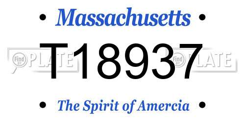 T18937 Massachusetts License Plate