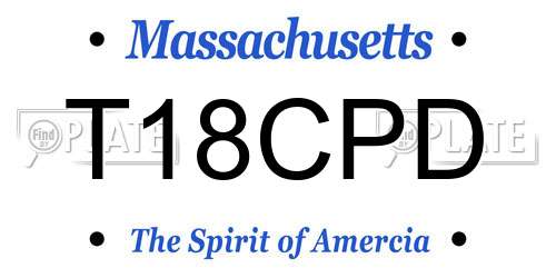 T18CPD Massachusetts License Plate
