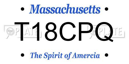 T18CPQ Massachusetts License Plate