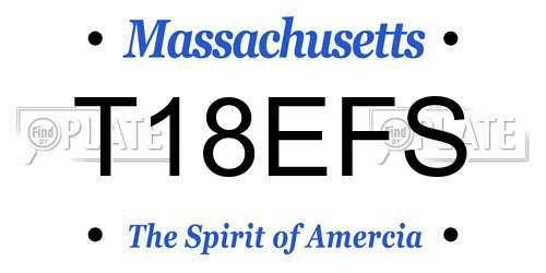 T18EFS Massachusetts License Plate