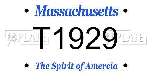 T1929 Massachusetts License Plate
